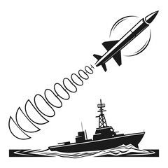 Black and white of a missile launching from a warship 1 © mukul