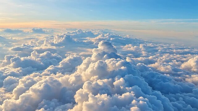 Aerial view of fluffy white clouds
