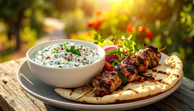 Griechenland &ndash; Souvlaki mit Tzatziki