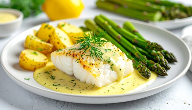 Norwegen &ndash; Kabeljaufilet mit Zitronen-Dill-Sauce