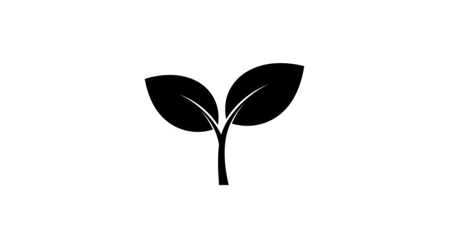 Simple Black Silhouette of a Sprout.