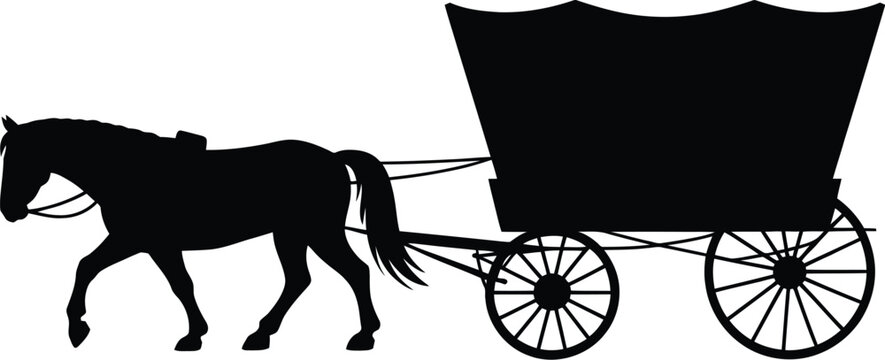 Horse drawn carriage silhouette