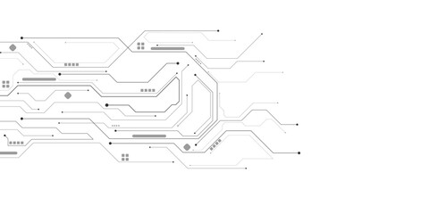 Fototapeta premium Abstract Circuit Board Lines and Dots Vector Background.