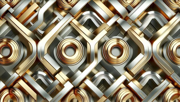 Intricate Metallic Weave Pattern Abstract Background.