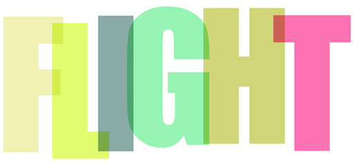 Colorful Flight Typography on White Background © Abdulla