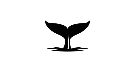 Naklejka premium Whale Tail Silhouette Icon Logo Design.