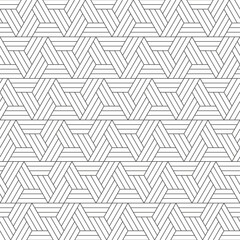 Abstract simple geometric vector seamless pattern with black triangle lines on white background. Light modern simple wallpaper, bright tile backdrop, monochrome graphic element. 