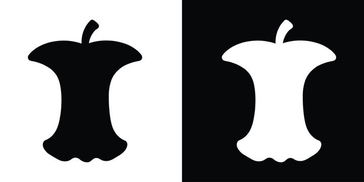 Apple core silhouette vector illustration
