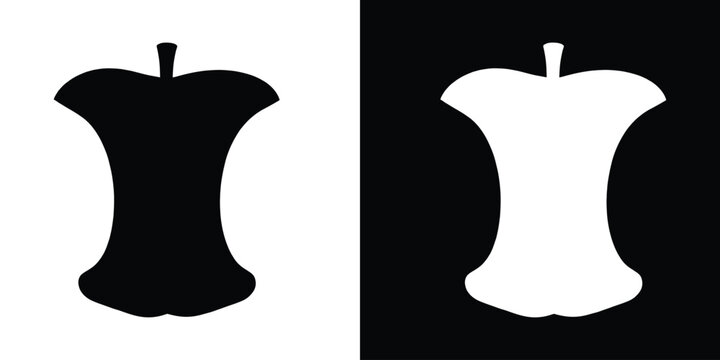 Apple core silhouette vector illustration