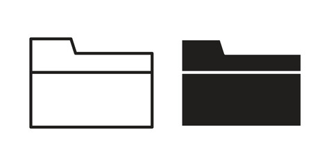 Fototapeta premium Folder icons In Trendy Design Vector Eps 10, Editable Stroke and solid flat.