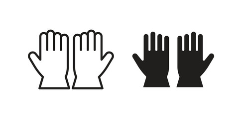 Obraz premium Glove icons In Trendy Design Vector Eps 10, Editable Stroke and solid flat.