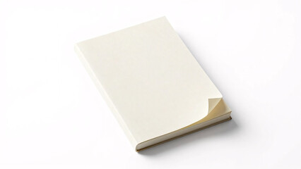 Fototapeta premium A blank open notebook with plain pages lays flat against a pristine white background, providing a clean and versatile template for stationery, writing, and illustration mockups.