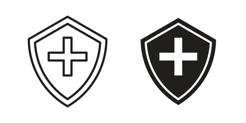 Obraz premium Health insurance icons In Trendy Design Vector Eps 10, Editable Stroke and solid flat.