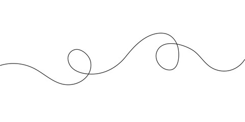 Obraz premium Abstract Swirl and Curve Line Vector with One Continuous Squiggle Wave Seamless Pattern