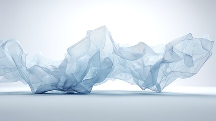 Abstract flowing fabric with soft light and copy space in a clean background