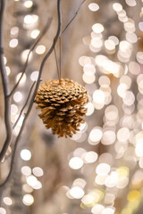 Christmas tree decoration with pine cone