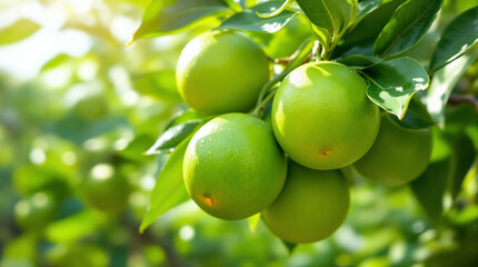 green orange fruit on the tree