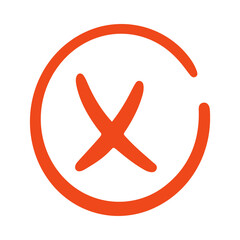 Fototapeta premium orange cross in circle icon