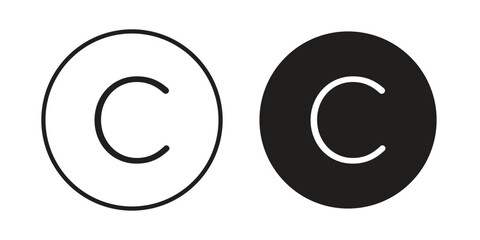 Copyright icons collection glyph and mixed vector Illustrations