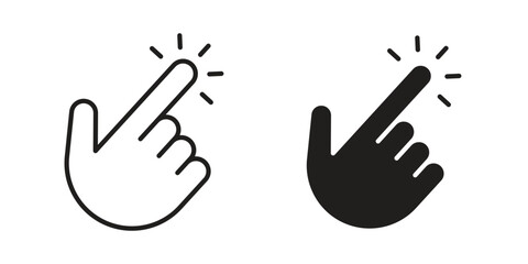 Fototapeta premium finger tap icons collection glyph and mixed vector Illustrations