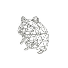 Fototapeta premium Wireframe hamster sculpture on black background