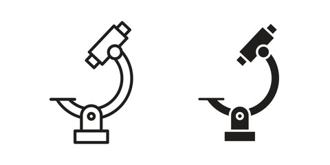 Microscope icons collection glyph and mixed vector Illustrations