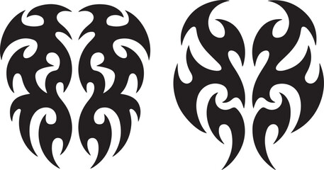 Fototapeta premium Tribal Flame Heart Silhouette Vector