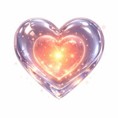 Fototapeta premium Glowing Crystal Heart Icon