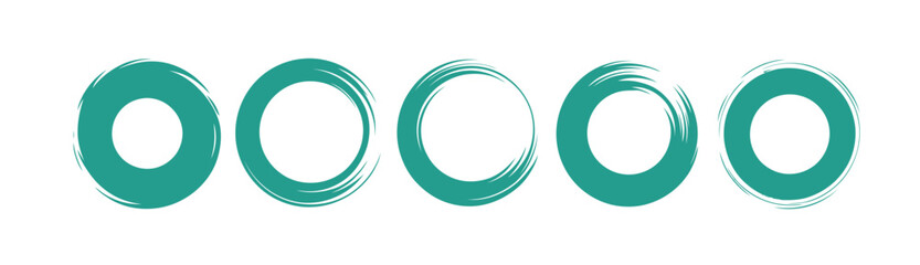 Teal Brush Stroke Circles Pattern
