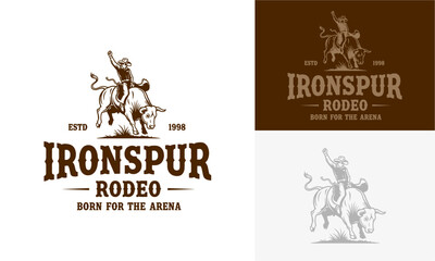 Rodeo rider on horseback in action, rodeo arena, western event, cowboy illustration, rodeo competition