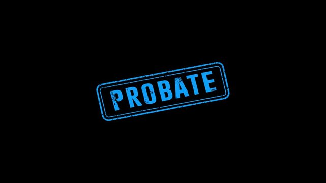 rubber stamp animation,animated vibrant red grunge rubber stamp with 'PROBATE' text animated,4k video Rubber, seal, red, vintage effect, textured, motion graphics design.