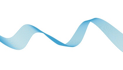 Abstract vector background with blue wavy lines. Blue wave background. Blue lines vector illustration. Curved wave. Abstract wave element