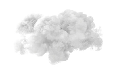 Naklejka premium White smoke 3d cloud on transparent background