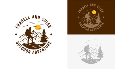 Outdoor enthusiast hiking with backpack and trekking poles amidst scenic mountains and trees, capturing the essence of adventure and exploration.