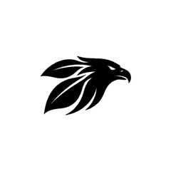 Obraz premium Minimalist Eagle Head Line Art Graphic on Solid Black Background