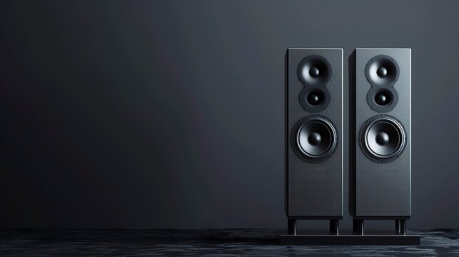 A photo of modern PA speakers on a minimalist