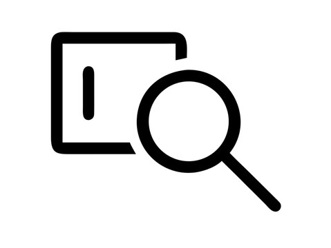 Vetor de &iacute;cone de lupa e lente de aumento para bot&atilde;o de pesquisa na internet como ferramenta de s&iacute;mbolo &oacute;ptico para encontrar e ampliar zoom em ilustra&ccedil;&atilde;o web