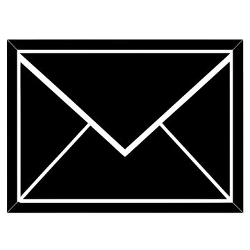 Um &iacute;cone de e-mail 3D representando um envelope com mensagem sobre fundo preto destaca-se como um s&iacute;mbolo de comunica&ccedil;&atilde;o e neg&oacute;cios para contato via internet ou correio eletr&ocirc;nico em um projeto de ilu