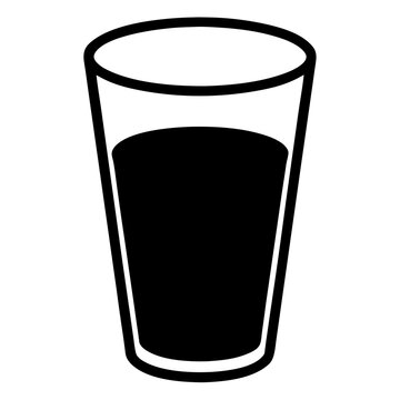 Vetor isolado ilustra um objeto de vidro transparente com &aacute;gua, suco e leite em uma ta&ccedil;a limpa de bebida l&iacute;quida