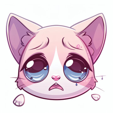 Crying kawaii cat emote