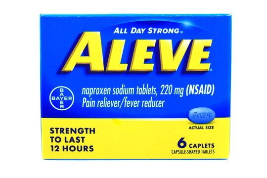 Aleve package for pain relief	