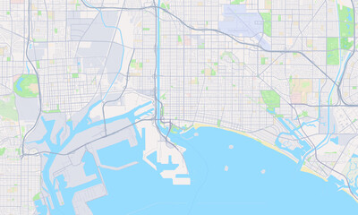 Fototapeta premium Long Beach California map