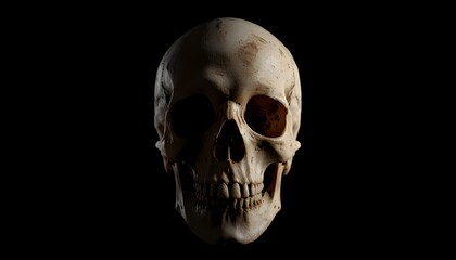 Obraz premium A human skull is shown against a dark background