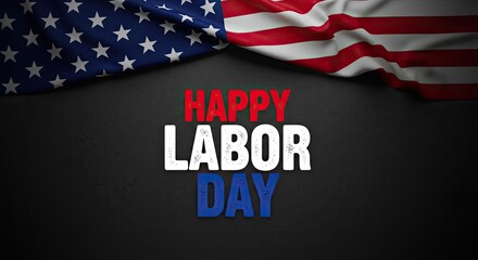 Happy labor day celebration with american flag background