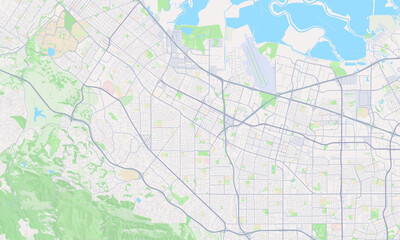 Naklejka premium Mountain View California map