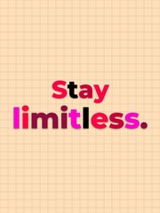 Colorful Stay limitless Motivation Quote on a grid background for ambition and selfimprovement