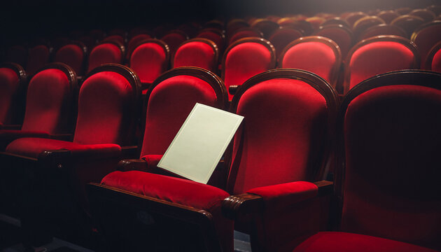Vintage Theatre Seats With Program And Spotlight