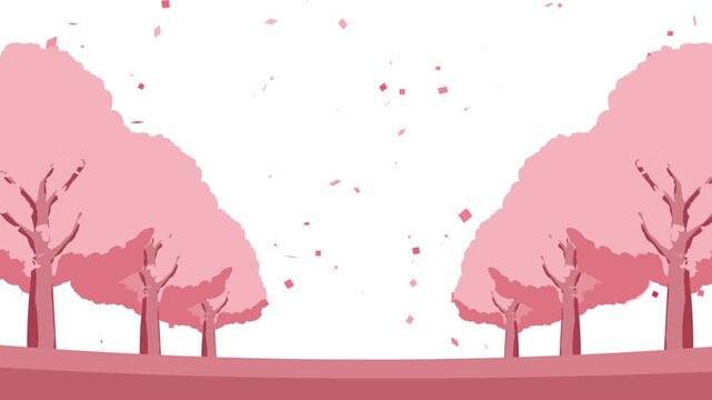 背景, カラフル, 木, 桜, 植物, 自然, ベクター, とぶ, イラスト, ブランチ, 葉