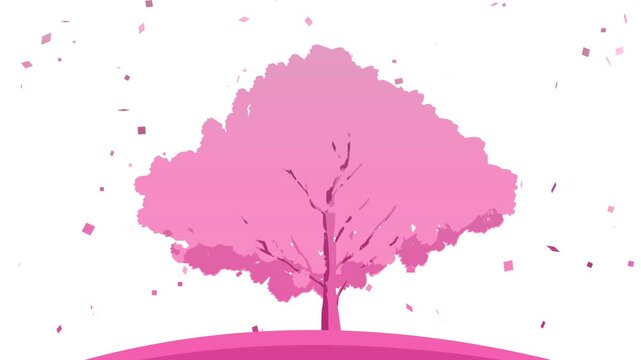 背景, カラフル, 木, 桜, 植物, 自然, ベクター, とぶ, イラスト, ブランチ, 葉