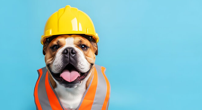 Labor day tribute dog construction worker celebrates hard work and dedication
